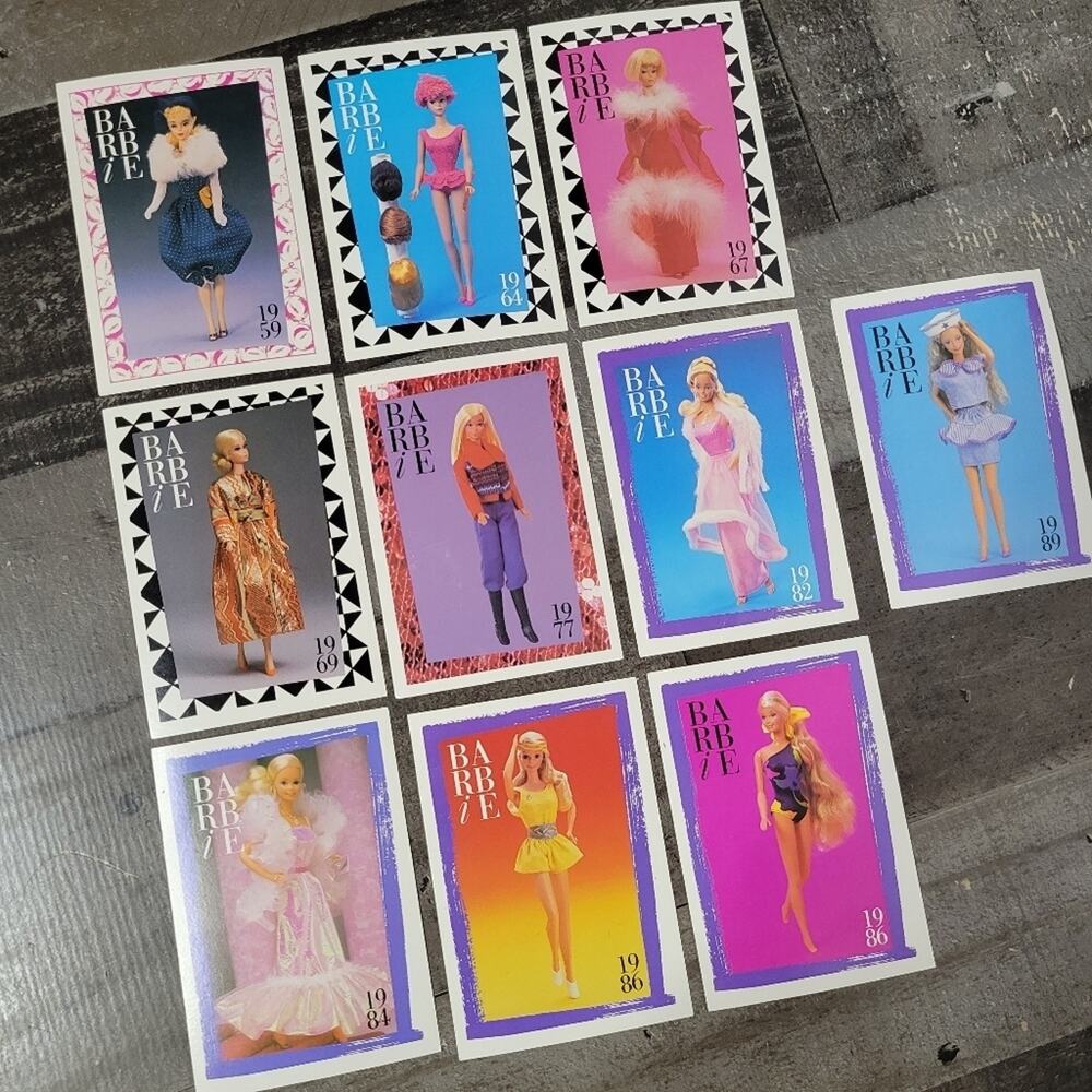 Vintage 90s Barbie "Fashion Facts" Trading Cards, set of 10